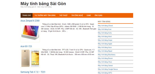 Máy tính bảng Sài Gòn